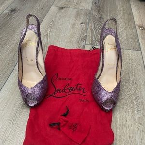 Christian Louboutin purple glitter heels